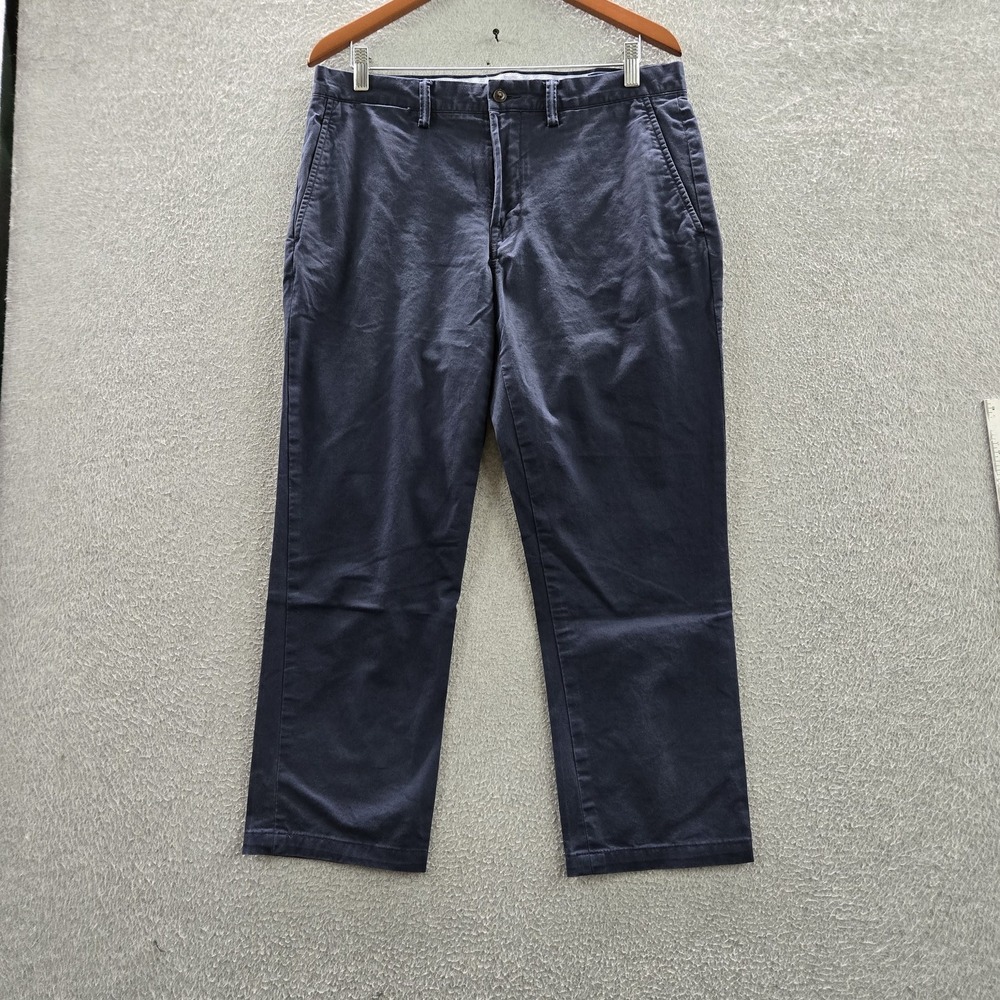 Polo Ralph Lauren Men Pants 33/30 Navy Embroidered Chino Twill Stretch READ